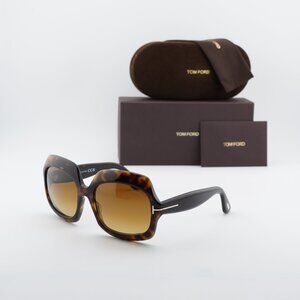 Tom Ford Ren FT1155 52F Square Sunglasses - Havana/Brown